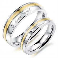 Stainless steel ring roses are red couple rings